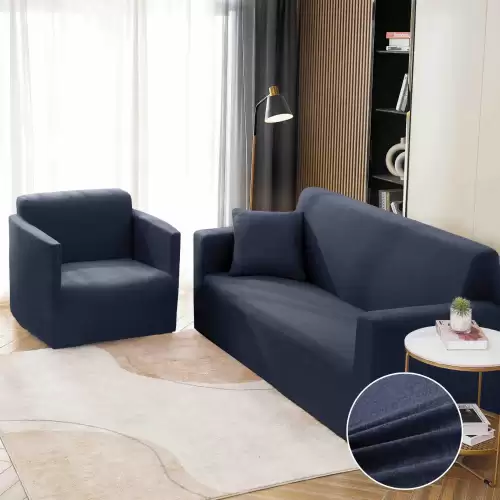 Husa Elastica Pentru Canapea 3 Locuri - L - Jojo Home, Bleumarin