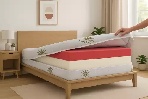 Husa saltea 140x200x20, Aloe Vera, matlasata, lavabila, detasabila, cu fermoar 4 laturi