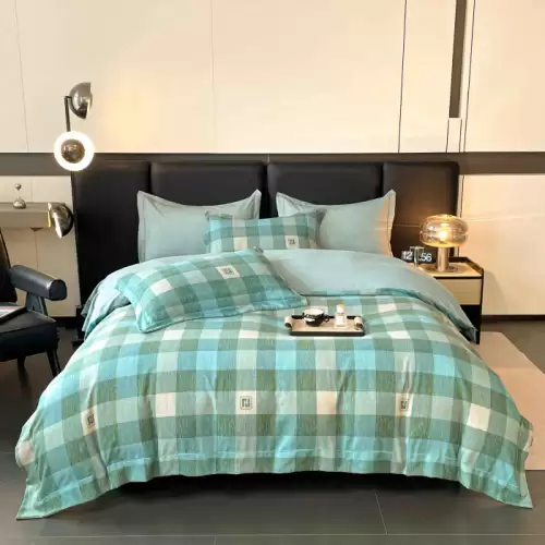 Lenjerie De Lux In Cutie Cadou, Bumbac Finet, 6 Piese - Carouri Verzi