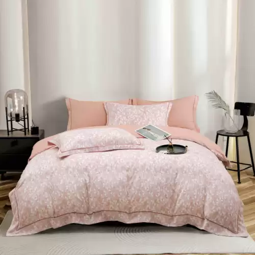 Lenjerie De Lux In Cutie Cadou, Bumbac Finet, 6 Piese - Roz Pudra