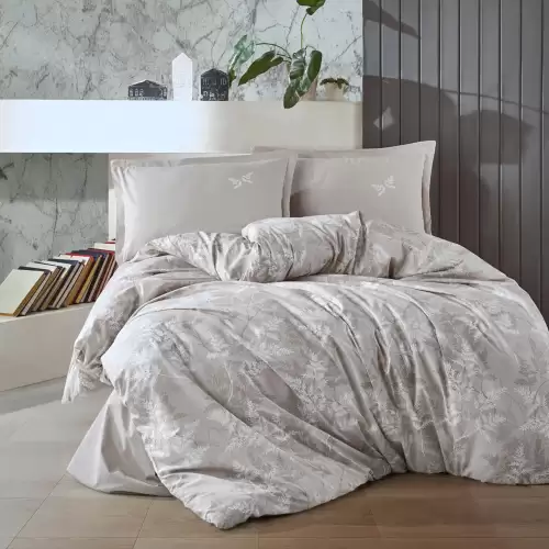 Lenjerie de pat ranforce clasy king size (natur v2)