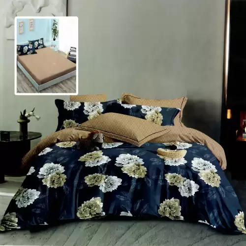 Lenjerie finet 6 piese cu husa - 160x200 si 180x200 (hf6p284)