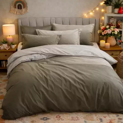 Lenjerie pat dublu, Finet, 6 piese, degrade