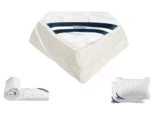 Pachet 1 Protectie pentru saltea Superior Plus, 180x200 + Pilota Superior Plus, 200x220 + 2 Perna Superior Plus, 50x70, 100% bumbac