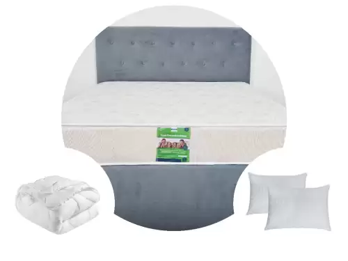 Pachet 1 Saltea ortopedica SomnART DORMA, cu arcuri, 140x200x20 cm + 1 Pilota matlasata 180x200 + 2 perne 50x70