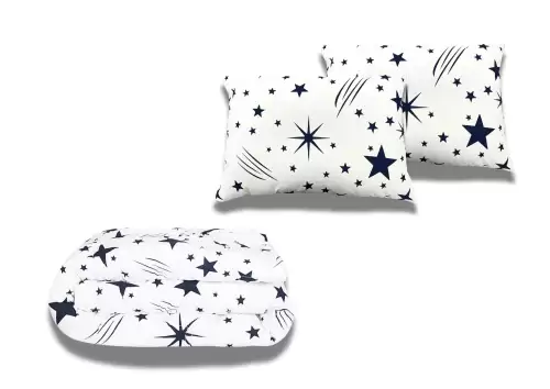 Pachet Promo: 1 Pilota bumbac Stelute 180x200+ 2 Perna bumbac Stelute 50x70