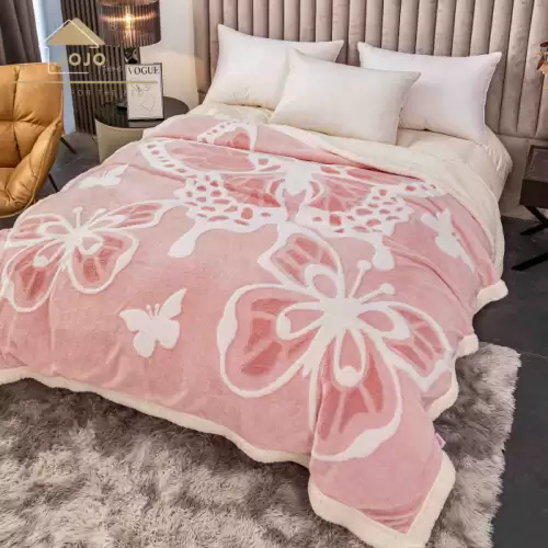 Patura groasa Cocolino cu blanita, 200x230, Model Fluturi 3D