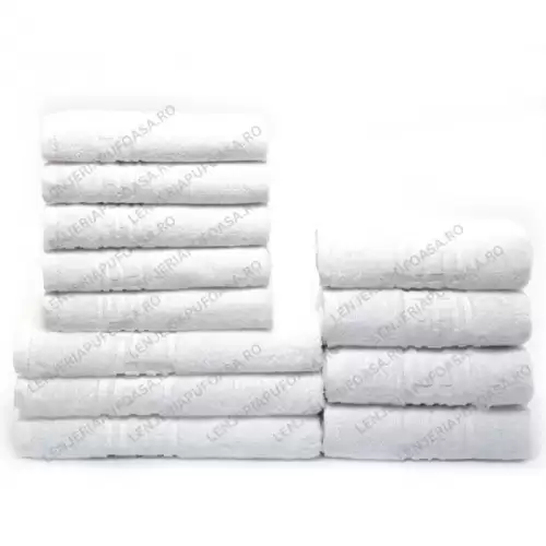 Set 12 Prosoape Maini Fata Corp, Bumbac 100%, 550g m ² - Alb