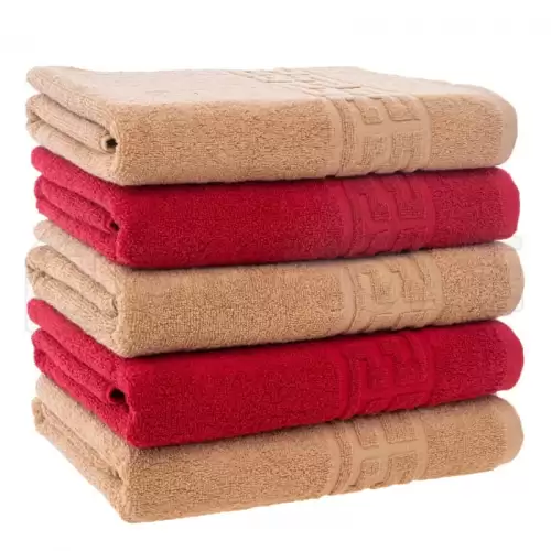 Set 5 Prosoape Baie, Bumbac 100%, Rosu   Maro