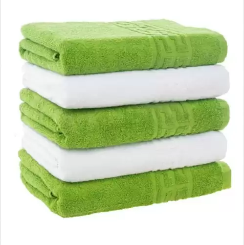 Set 5 Prosoape Baie, Bumbac 100% - Verde Alb