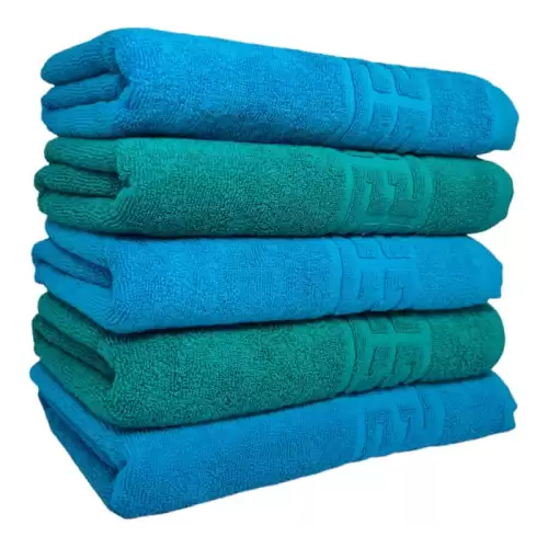 Set 5 Prosoape Baie, Bumbac 100%, Verde Bleu
