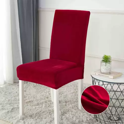 Set 6 huse universale pentru scaun, CATIFEA, Jojo Home, Rosu