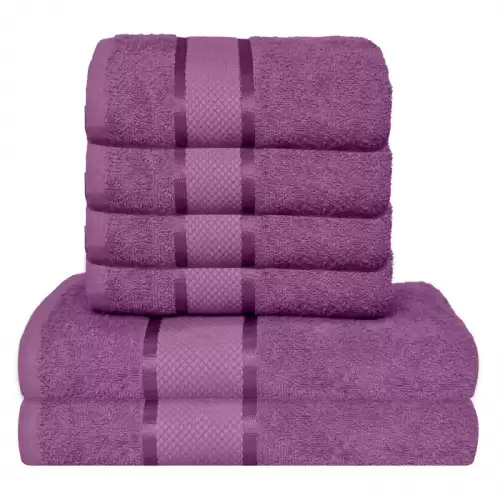 Set 6 Prosoape, Bumbac 100%, 400g m ², Mov