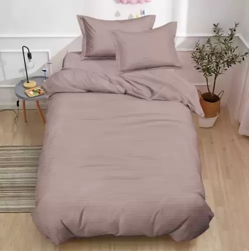 Set lenjerie pat 1 persoana 4 piese Damasc 140x200 cm elastic