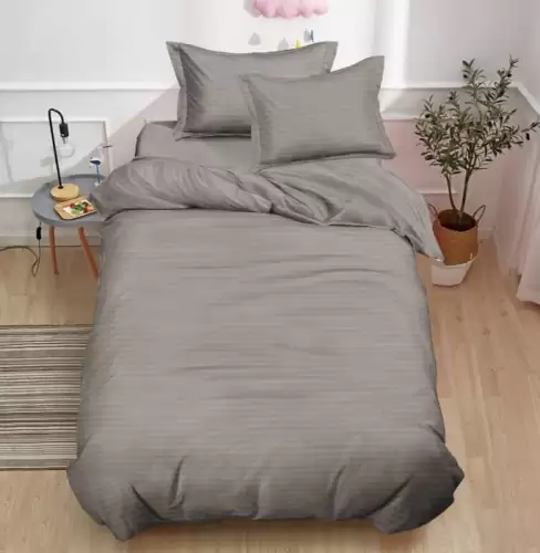 Set lenjerie pat 1 persoana 4 piese Damasc 140x200 cm elastic