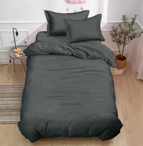 Set lenjerie pat 1 persoana 4 piese Damasc 140x200 cm elastic