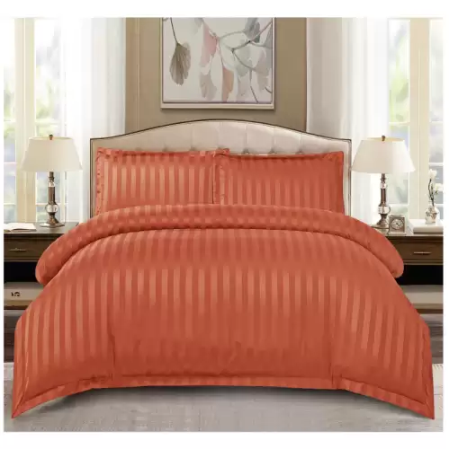 Set Lenjerie Pat Dublu, 4 Piese, Bumbac Damasc Finetat, cu Elastic