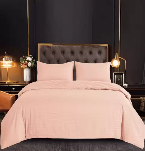 Set Lenjerie Pat Dublu, 6 Piese, Bumbac Damasc, cu Elastic