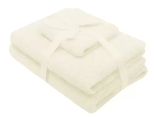 Set prosoape 3 piese 500 gsm (fata, maini, corp) Ivory, SomnART