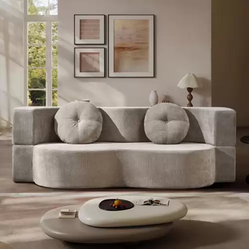 Canapea 3 locuri , Extensibila, cu Sustinere Ergonomica Ring HD Foam, Catifea, Gri