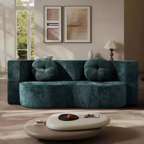 Canapea 3 locuri , Extensibila, cu Sustinere Ergonomica Ring HD Foam, Catifea, Verde