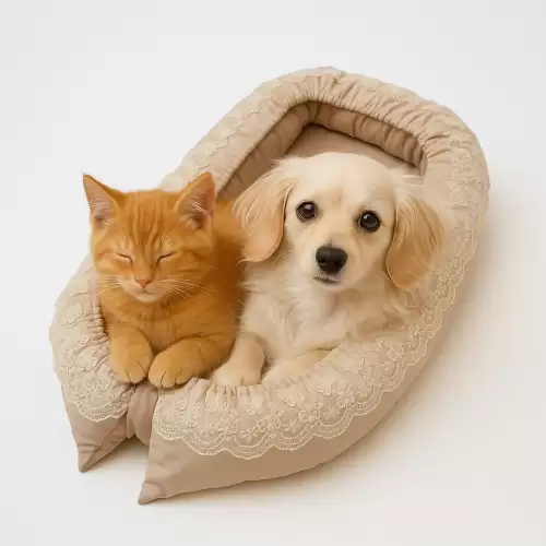 Culcus pentru caini si pisici de talie mica - crem