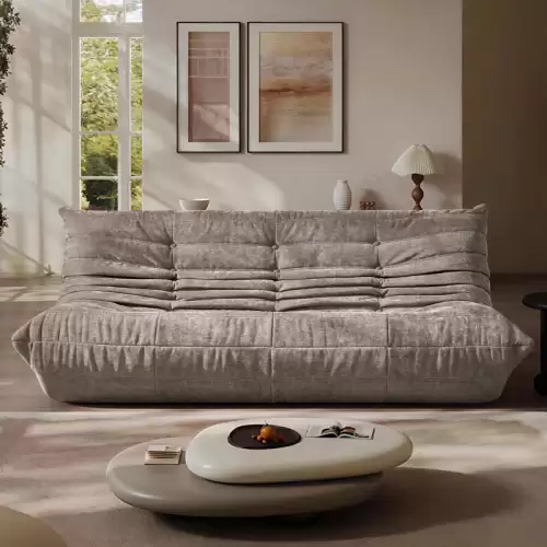 Fotoliu cu Sustinere Ergonomica Nobile HD Foam, Catifea, Bej