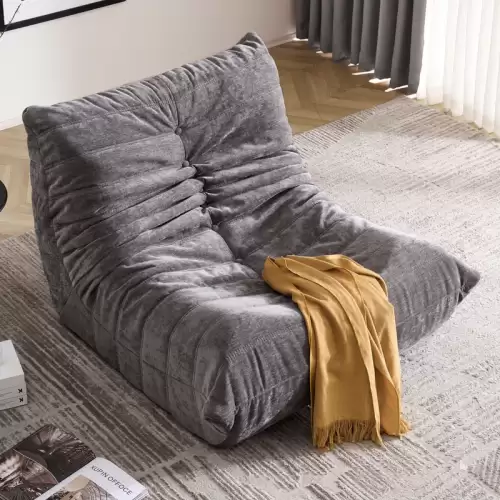 Fotoliu cu Sustinere Ergonomica Nobile HD Foam, Catifea, Gri