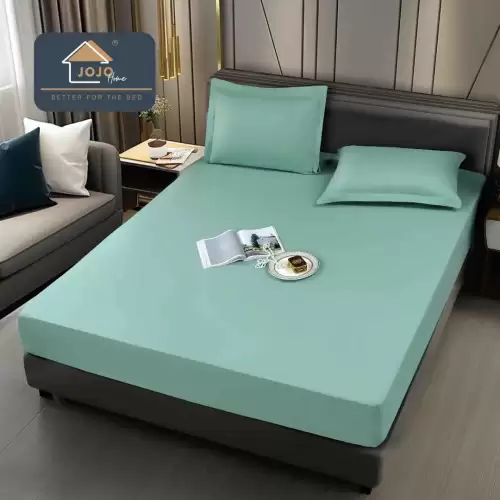 Husa de Pat Impermeabila, Jojo Home, 160x200cm, cu Fete de Perna 50x70cm, Aqua