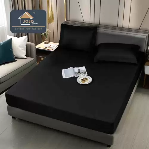 Husa de Pat Impermeabila, Jojo Home, 160x200cm, cu Fete de Perna 50x70cm, Negru