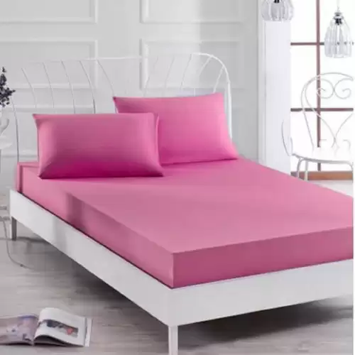 Husa saltea 160x200cm, cu elastic, Jersey, Fuchsia