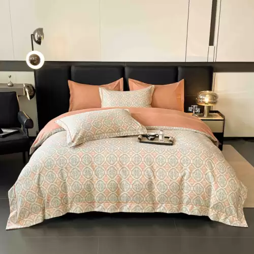 Lenjerie De Lux In Cutie Cadou, Bumbac Finet, 6 Piese - Portocaliu