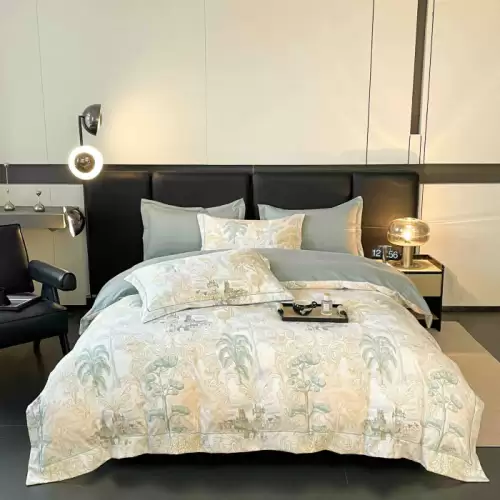 Lenjerie De Lux In Cutie Cadou, Bumbac Finet, 6 Piese - Tropical