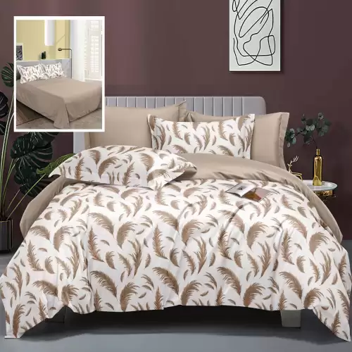 Lenjerie de pat elegance 6 piese cu cearsaf (lec21)