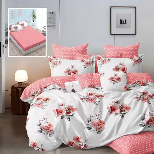 Lenjerie finet 6 piese cu husa - 160x200 si 180x200 (hf6p153)