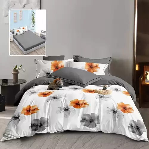 Lenjerie finet 6 piese cu husa - 160x200 si 180x200 (hf6p242)