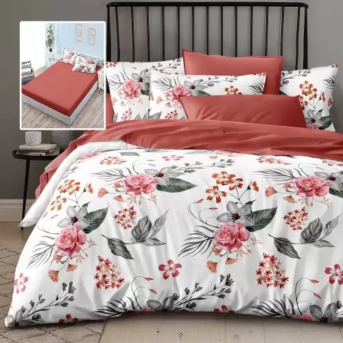 Lenjerie finet 6 piese cu husa - 160x200 si 180x200 (hf6p246)