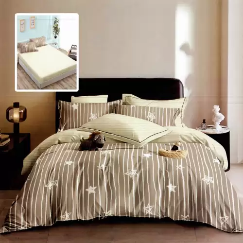 Lenjerie finet 6 piese cu husa - 160x200 si 180x200 (hf6p265)