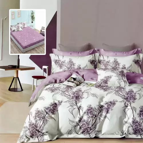 Lenjerie finet 6 piese cu husa - 160x200 si 180x200 (hf6p281)