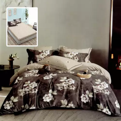 Lenjerie finet 6 piese cu husa - 160x200 si 180x200 (hf6p285)