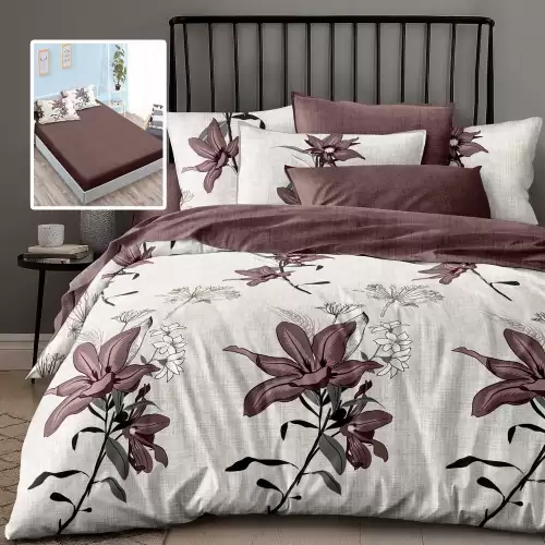 Lenjerie finet 6 piese cu husa - 160x200 si 180x200 (hf6p315)