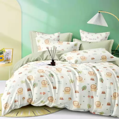 Lenjerie pat 1 PERSOANA, FINET, 4 piese, Jojo Home, Grej, Lei