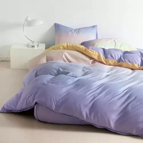 Lenjerie pat 1 PERSOANA, FINET, 4 piese, Lila, degrade