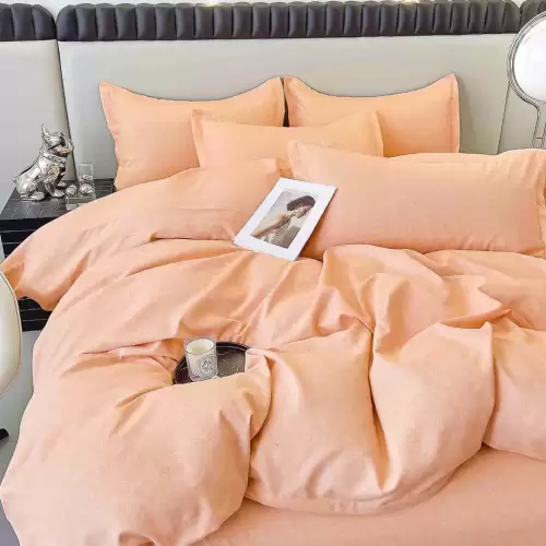 Lenjerie pat dublu,  FINET, 6 piese, Jojo Home, Somon, Trandafiri