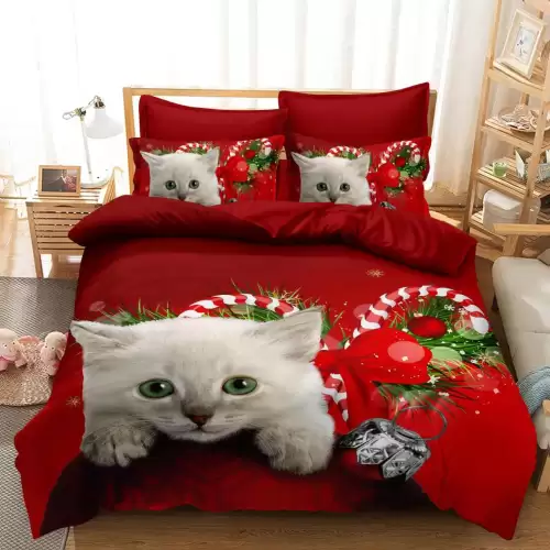 Lenjerie pat finet 3d 6 piese craciun f-xmas5