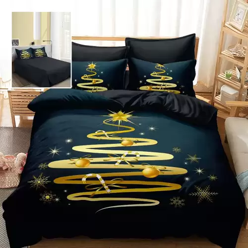 Lenjerie pat finet 3d 6 piese craciun f-xmas54