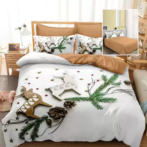 Lenjerie pat finet 3d 6 piese craciun f-xmas58