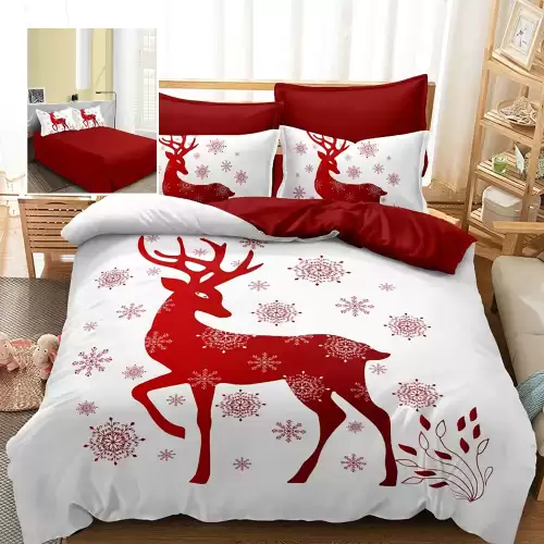 Lenjerie pat finet 3d 6 piese craciun f-xmas90