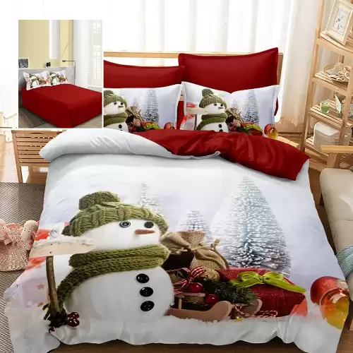 Lenjerie pat finet 3d 6 piese craciun f-xmas93