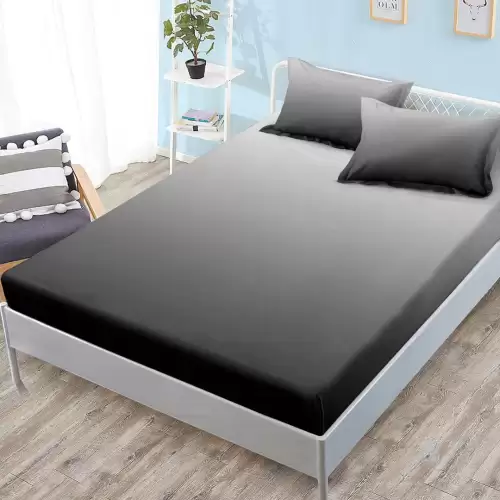 (OFERTA 3 la 159 Lei) Cearsaf cu elastic, FINET, 180x200cm, 2 fete de perne 50x70cm,Gri, degrade